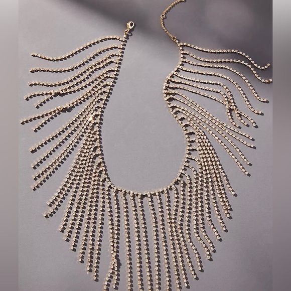 Anthropologie Crystal fringe necklace nwt - Picture 1 of 2